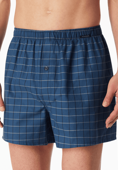 Schiesser 2 PACK Boxershorts geweven - Boxershorts Mukitpacks Heren Onderbroek - blauw