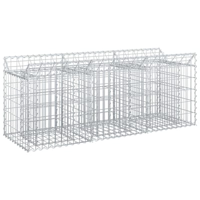 vidaXL - Gabion - verhoogd - bed - 150 - x - 50 - x - 60 - cm - Gegalvaniseerd - staal