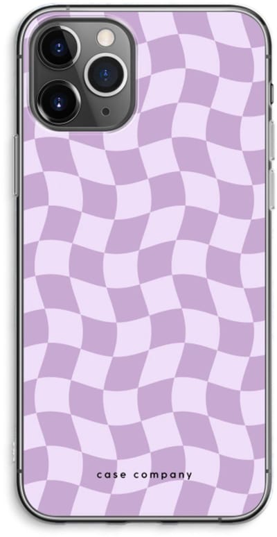 Case Company® - Hoesje geschikt voor iPhone 11 Pro Max hoesje - Grid Paars - Soft Cover Telefoonhoesje - Bescherming aan alle Kanten en Schermrand