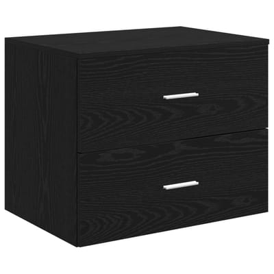 vidaXL - Wandgemonteerde - Badkamerkast - Zwart - eiken - 62,5 - x - 44,5 - x - 50 - cm
