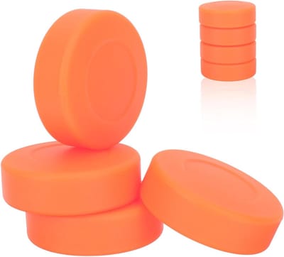 Hockey Pucks - Oefenpucks Platte - Ijshockey Training - Verstelbare Hardheid - 7x7cm - Oranje