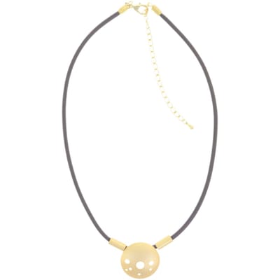 Behave – Ketting dames – Ronde hanger goudkleur – Bruine band – Modern design