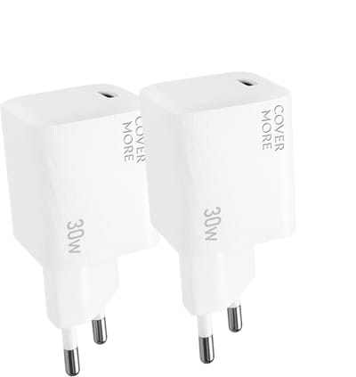 Mini 30w usb C adapter - Snellader - Met power delivery en super fast charge - Gan - Wit - Klein - 2 stuks