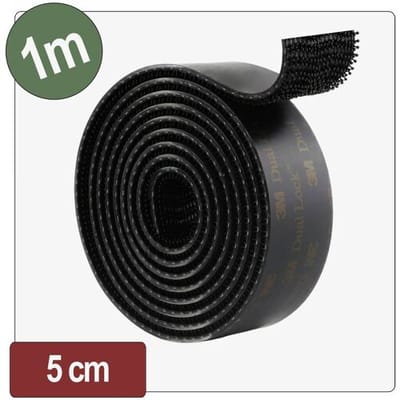 Quadrios 26CA809 Klittenband Paddenstoel (l x b) 1 m x 50 mm Zwart 1 m