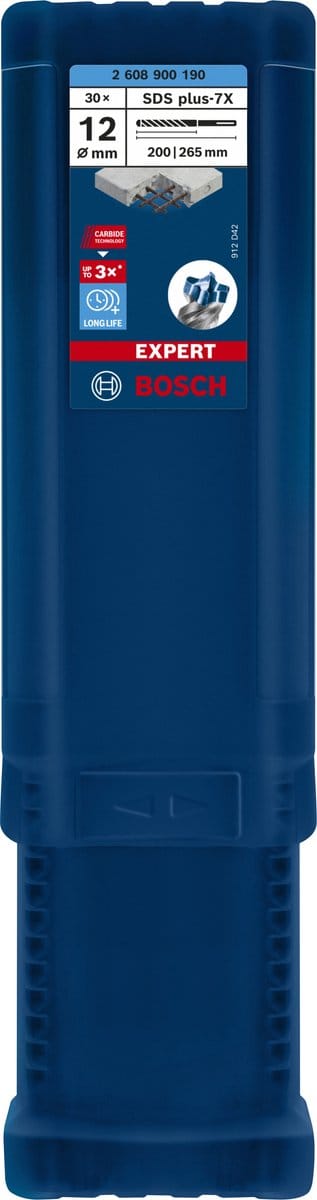 Bosch EXPERT SDS plus-7X hamerboor 12 x 200 x 265 mm, 30 stuks