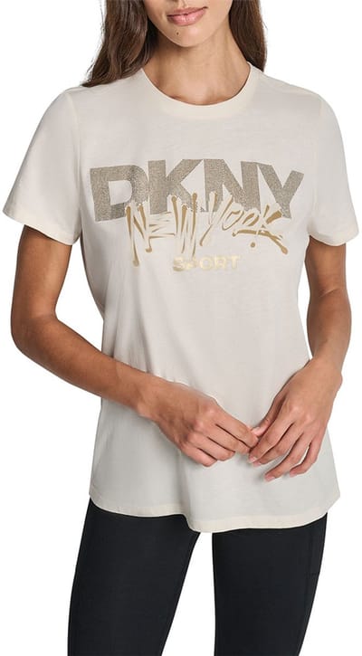 Dkny Dw8000049 T-shirt Met Korte Mouwen Beige L Vrouw