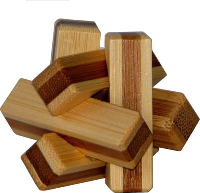 Eureka 3D Bamboo Brain Puzzle Firewood 3D Puzzels