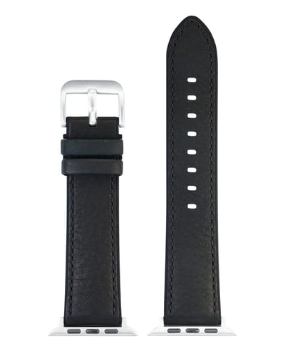 EULIT horlogeband geschikt voor Apple Watch 38/40/41 maat - Serie 1/2/3/4/5/6/7/8/9/10 + SE - eutec smart - 20 mm - zwart - metalen gesp - incl. adapter