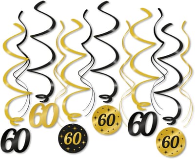 BTH - Slingers - 60 Jaar - Goud-Zwart - Slingers Verjaardag - Verjaardag - Decoratie - Versiering - Slinger - Feest