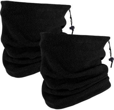 Dailygoods- Colsjaal Heren Dubbel Pluche Ontwerp - Multifunctionele Doek - Winddicht - Verstelbaar Trekkoord - Zwart - Warm en Comfortabel - Halsdoek