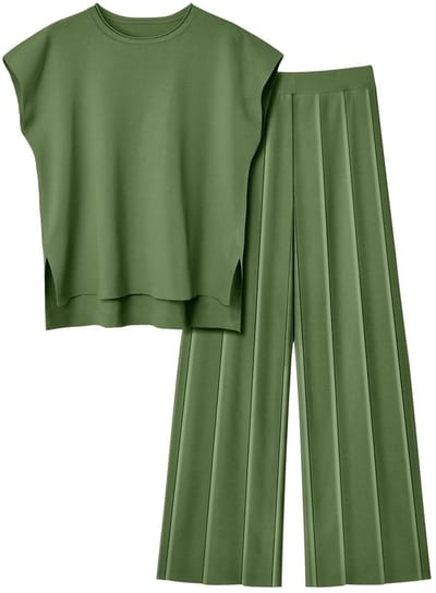 Dailygoods- Joggingpak Dames - Tweedelige Set - Zachte Gebreide Stof - Hoge Taille - Wijde Pijpen - Casual Outfit - Onbeperkte Bewegingsvrijheid - Loungewear