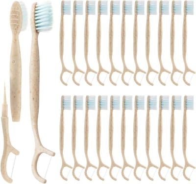 Reis Tandenborstel Set - Tandenstokers Floss - Mondhygiëne Onderweg - 4-in-1 Multifunctioneel - 12.5 cm - Niet gespecificeerd