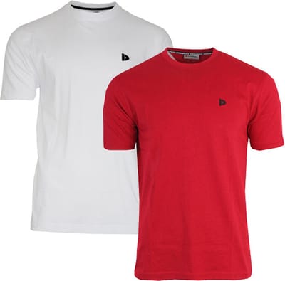 2-Pack Donnay - T-shirt (Vince) - Sportshirt - Heren - White/Berry-red (286) - maat L