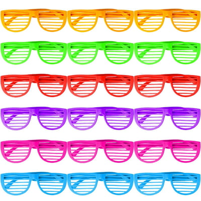 Dailygoods- Zonnebril 18-delige set - Feestbrillen - Shutterbrillen - Retrostijl - Kunststof - Geschikt voor fotoshoots - Feestbril