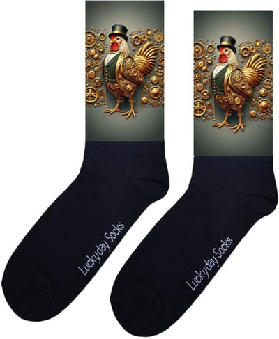 Steampunk - Opkikker - Verjaardag cadeau - Grappige sokken - Leuke sokken - hem haar sokken - Vrolijke sokken - Valentijn Cadeau - Kip - Vintage - Kerst sokken - Vaderdag - Moederdag - Socks maken Happy - 37-44