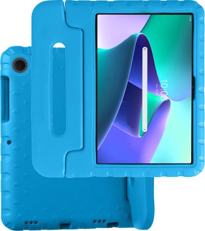 Hoesje Geschikt voor Lenovo Tab M10 Plus (3e / 3rd Generatie) - Kinderhoes Shockproof Bumper - Kidsproof Case - Tablet Hoes - Kinder Hoes Cover - Blauw