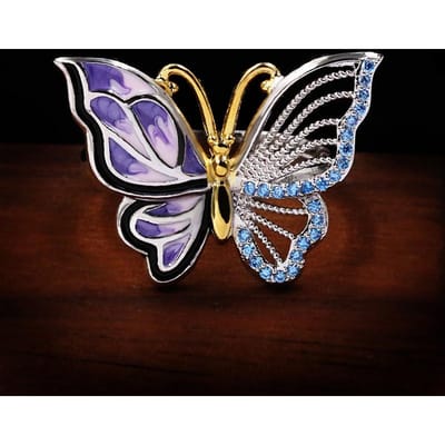 Luxe 925 Trouwring Ringen voor Vrouwen Emaille Schattige Elegante Vlinder Ringen Blauwe Zirkoon Ringen Feest Sieraden Cadeau 7