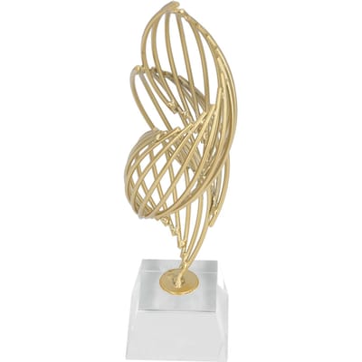 Metalen Abstract Decoratief Sculptuur met Basis Moderne Luxe Metalen Abstracte Kunst Woondecoratie Beeld