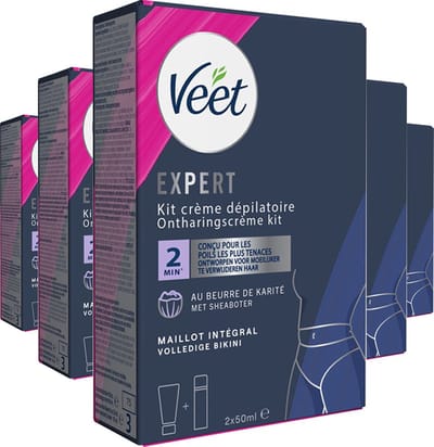 Veet - Expert - Ontharingscreme Bikini Kit 100ml (2 x 50ml) - 5 Stuks - Voordeelverpakking