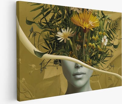 Saammp Muurcirkel Hout Schotse Hooglander Koe in het hoge gras - Dieren - Natuur - Ø 80 - Wandcirkel - Wanddecoratie Cirkel - muurdecoratie Woonkamer - Slaapkamer decoratie - Rond Schilderij