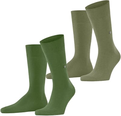 Burlington Everyday 2-Pack eenkleurig katoen multipack sokken heren groen - maat 40-46