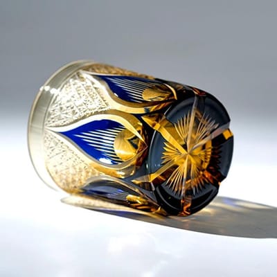 Handgemaakte Japanse stijl Edo Kiriko Whiskey glazen beker gekleurd met de hand gesneden om glazen te doorzichtige gekleurde ouderwetse glazen 240ml