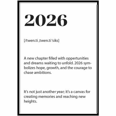 Poster 2026 - 30x40 cm - Kalender - Planner poster - WALLLL - Exclusief lijst - Professioneel fotopapier
