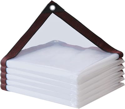 Transparant Zeil - Beschermhoes Tarp - Tuinmeubels Beschermen - Waterdicht met Oogjes - 3x1 Meter - Zwarte Rand