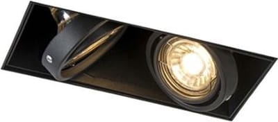 QAZQA oneon trimless 50 - Moderne LED Smart Inbouwspot incl. wifi - 2 lichts - L 18.8 cm - Zwart - Woonkamer | Slaapkamer | Keuken