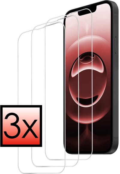 Screenprotector - 3 stuks - Geschikt voor Apple iPhone 16e / 17e - Volledige Dekking - Met Dichte Notch Full protection - Beschermglas - Gehard Glas - Tempered Glass - Screen Protector - Bescherm Cover