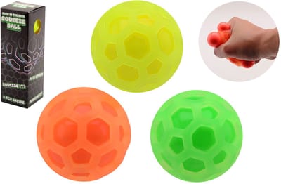 Johntoy glow in the dark stressballen - zeshoekige squeeze ballen set.