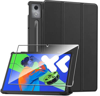 Dailygoody - Beschermhoes - Gehard glas - Ultradun - Zwart - Schokbestendig - TPU bescherming - Geschikt voor Lenovo Tab P12 12,7 inch 2024