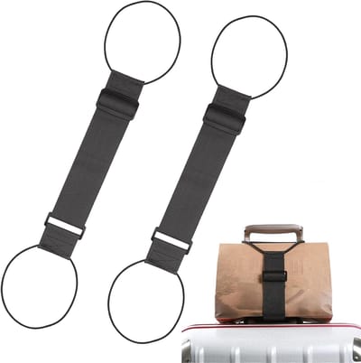 SnelShoppen - 2 Stuks Elastische Luchtvaartbevestigingsriemen, Verstelbare Luggage Straps voor Koffers, Draagbare Reisaccessoires, Flexibele Bagagebev
