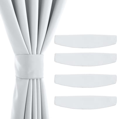 Magnetische gordijnhouder set van 4 - Ondoorzichtige gordijnen - 47 x 10 cm - Grijs-wit