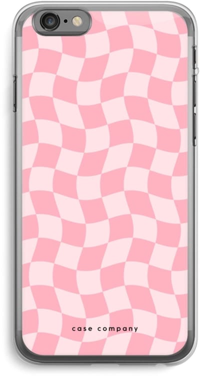 Case Company® - Hoesje geschikt voor iPhone 6 PLUS / 6S PLUS hoesje - Grid Roos - Soft Cover Telefoonhoesje - Bescherming aan alle Kanten en Schermrand