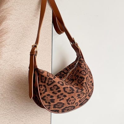 Sacs Dumpling Populaires pour Femmes Nouveaux Sacs Bandoulière Tendance pour Femmes Sacs Aisselle Monobretelle Décontractés Tendance Imprimé Léopard brown