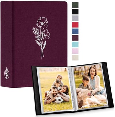 Allecto - Fotoalbum - 100 Foto's - Linnen Cover - Paars - 6x4 Inch