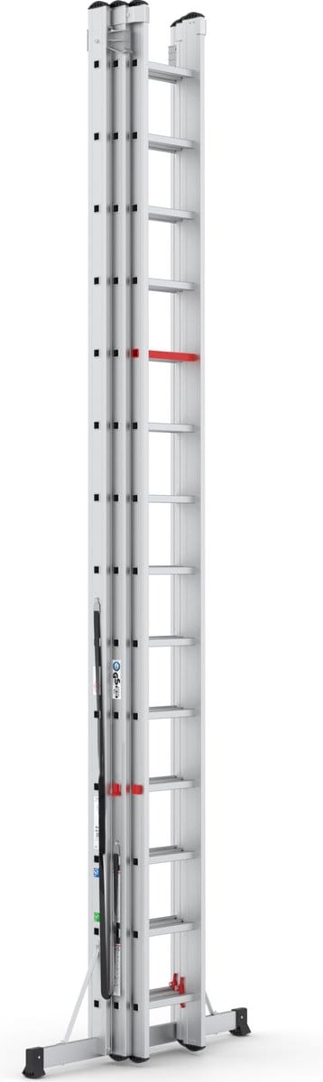 Professionele Ladder | 3-delig | 3x14 Sporten | reform ladder | ladder | trap ladder | schuif ladder | Uitgeschoven lengte 9,71m