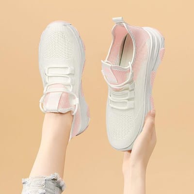 Damesschoenen Lente en Zomer Nieuwe Mesh Schoenen Koreaanse Stijl Casual Schoenen Comfortabele Ademende Sportschoenen 40