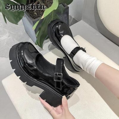 Dames Lolita Pumps Mary Jane Hoge Hak Platform Blokhak Dames Sandalen Ronde Neus Vintage Meisje Klassiek Lief Punk Vrouwelijke Schoenen 35 gray