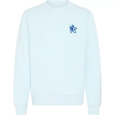 Blend Heren Shirt Lange Mouw Casual L/S met Borduurwerk Ronde Hals Ribboorden