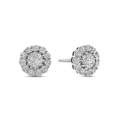 New Bling - 9NB-1437 - zilveren oorbelknopjes met zirkonia - 925 sterling silver - rhodium plated