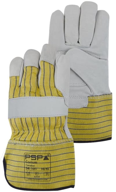 2 paar - Werkhandschoenen 'Amerikaantje' PSP 34-101 Corium Canadian, Rundnerfleder (1,1 - 1,2 mm), maat 10 / XL