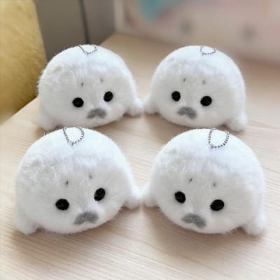 s Nieuwe Schattige Baby Zeehond Pop Pluche Speelgoed Hanger Simulatie Oceaan Speelgoed Souvenir Zeehond Hanger Pop Tas Hangend Sleutelhanger Koppel Cadeaus WHITE white