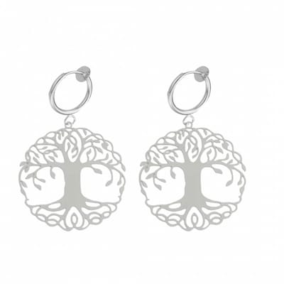 Klem oorbellen-Zilverkleur-Grote boom- geen gaatje- Charme Bijoux