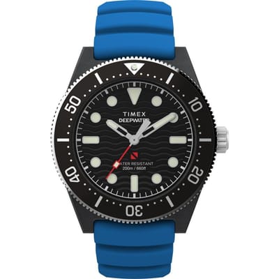 Timex Deep Water Reef TW2Y02500 Horloge - Rubber - Blauw - Ø 43 mm