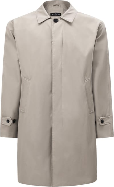 ALLTHEMEN Heren Trenchcoat Reverskraag Smart Casual - Strijkvrij - M