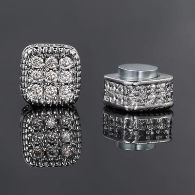 Ice Out Nep Oorbellen Voor Mannen Vrouwen Sterke Magneet Magnetisch Roestvrij Staal Niet-Piercing Hip Hop Rock Mode Sieraden Accessoires gray