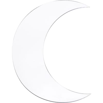 Autocollant Mural Miroir Forme Lune Acrylique Décoratif Fond Décalcomanie pour Maison Bureau Couloir Argent argenté