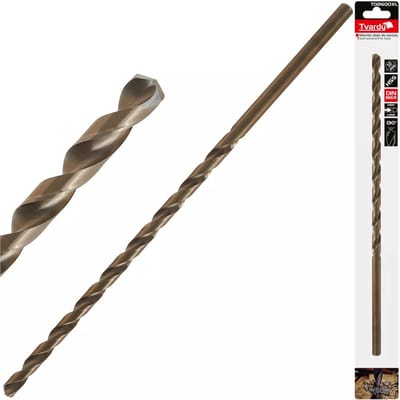 Tvardy HSS Lange Metaalboor - 10.0 mm - 340 mm - Goudkleurig - Diepe Gaten - 130° Tip